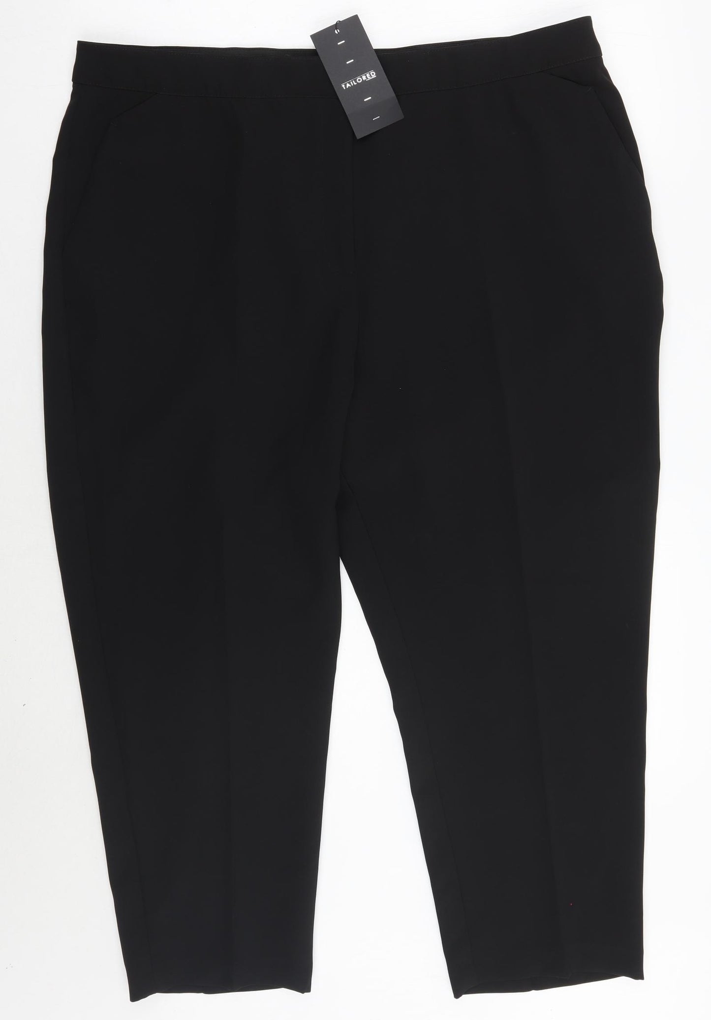 Tailored Womens Black   Cropped Trousers Size 20 L26 in
