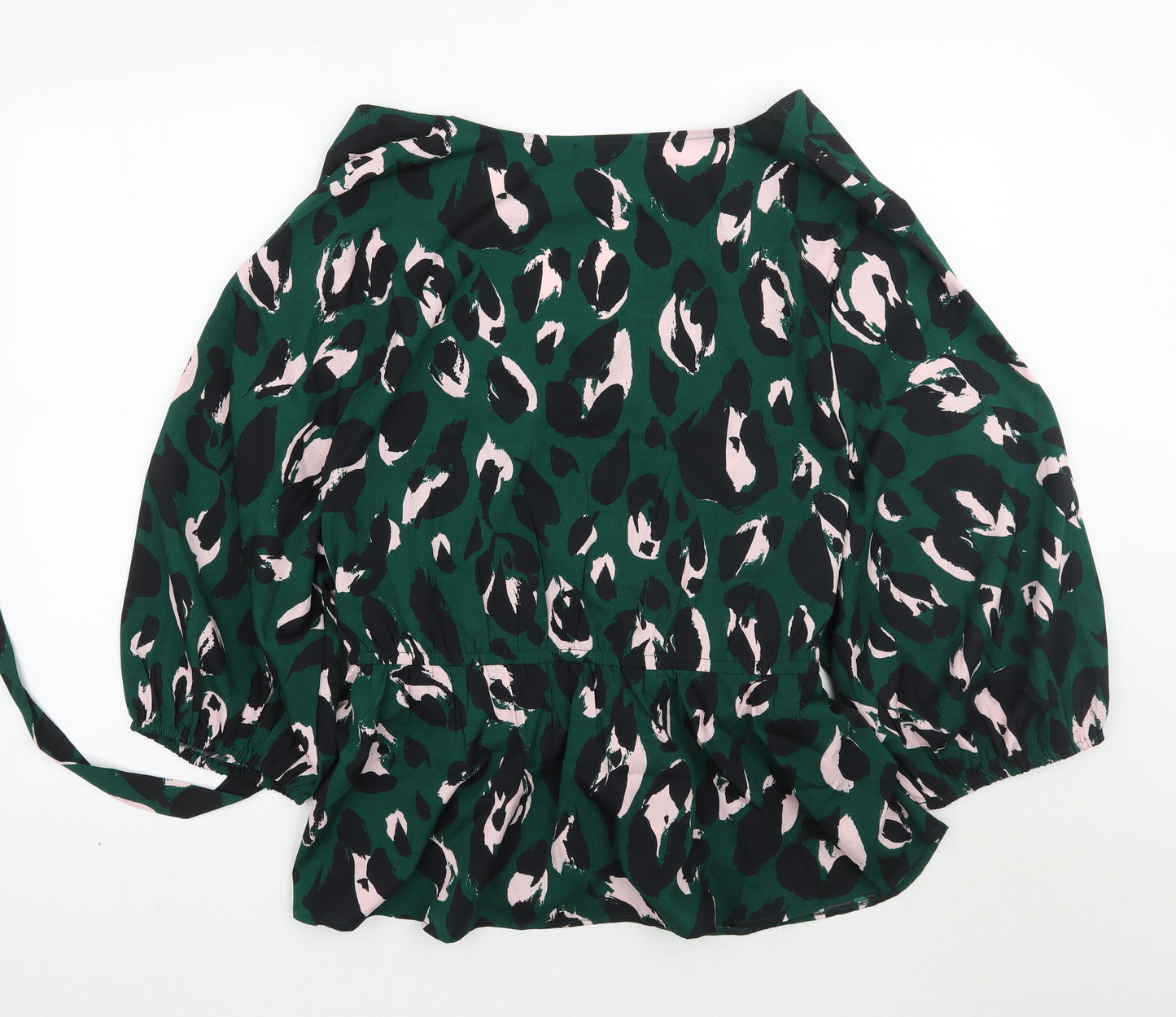 Newlook Womens Green Animal Print  Basic Blouse Size 26