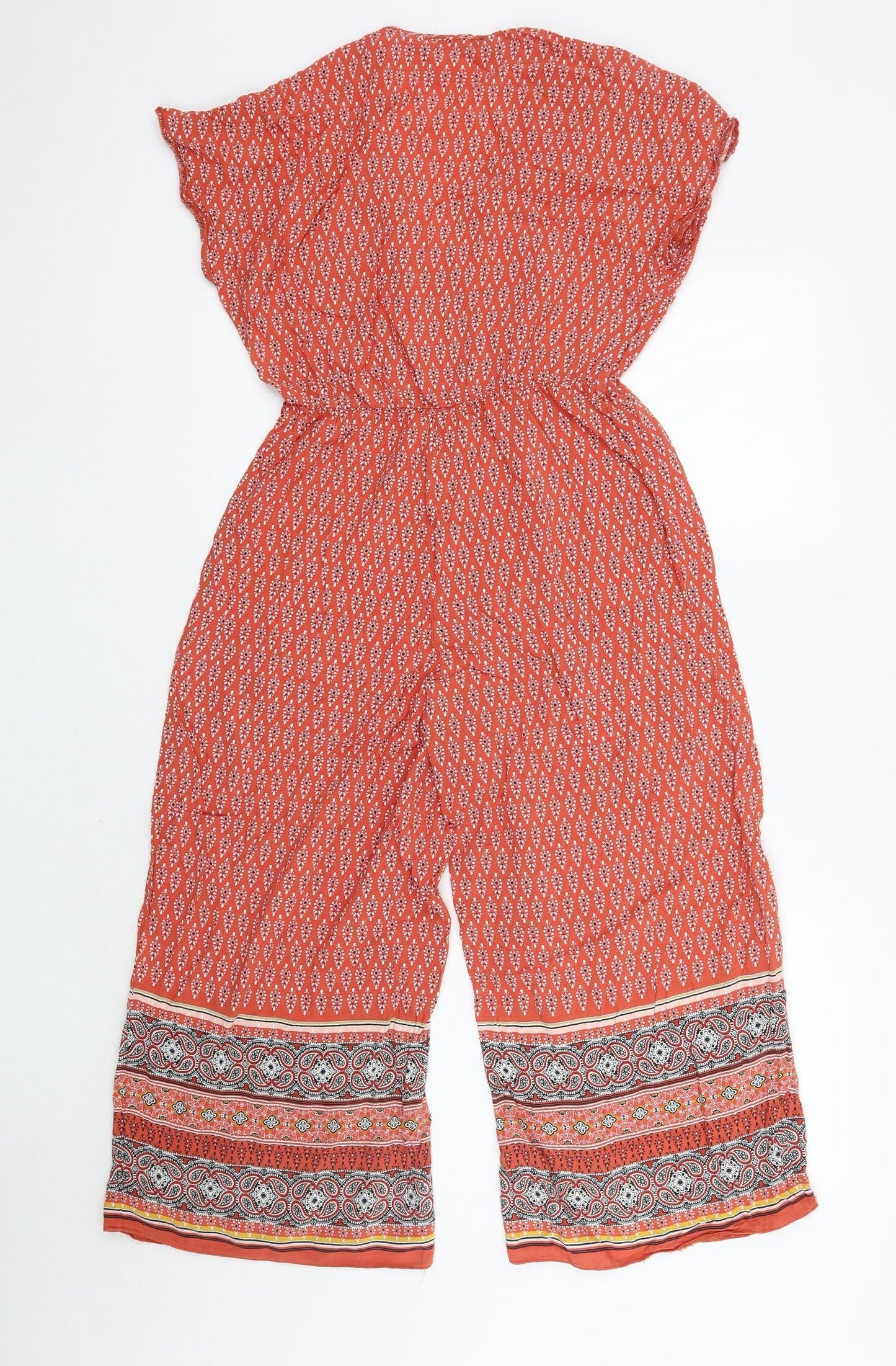 Primark Womens Orange Paisley  Jumpsuit One-Piece Size 10