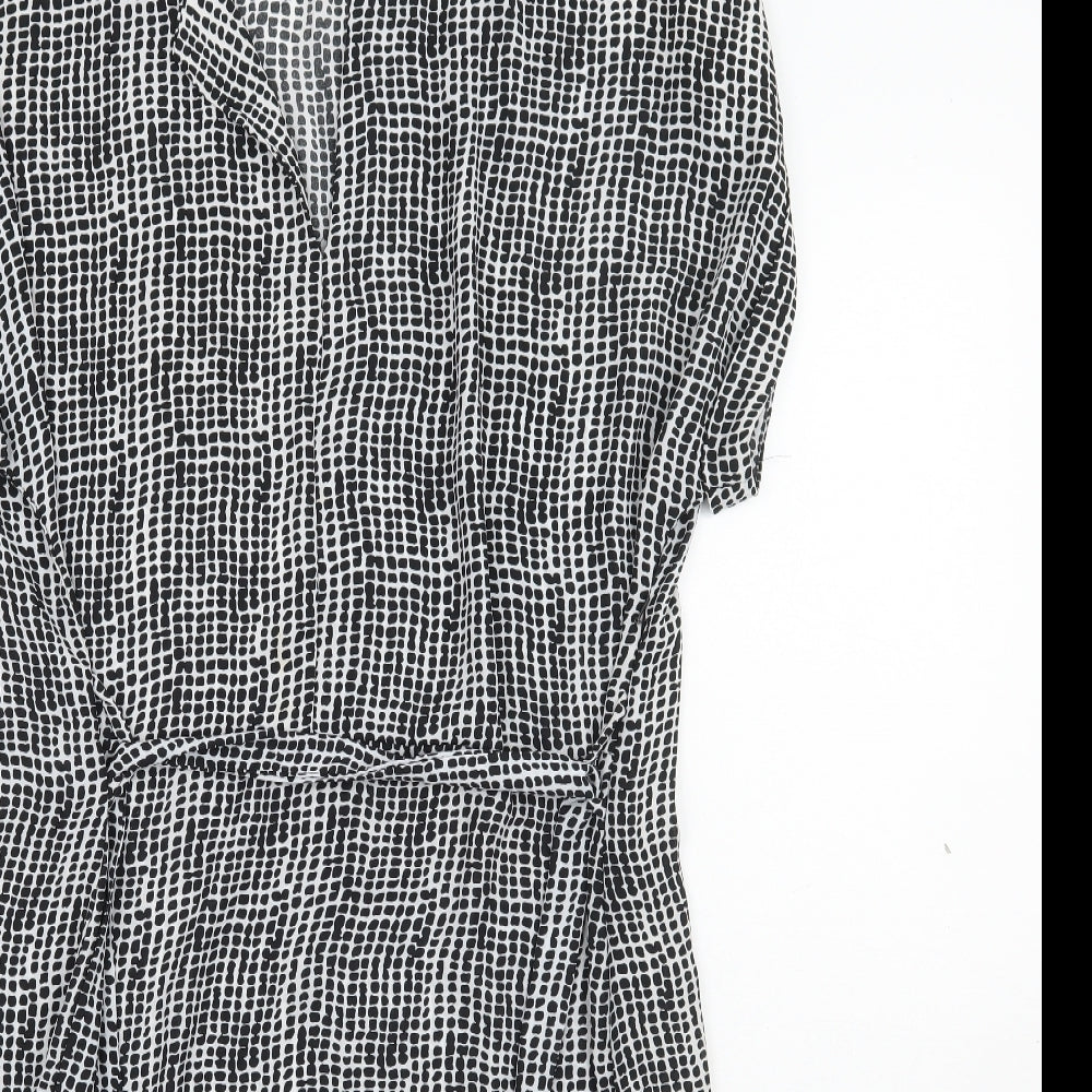 Roman Womens White Geometric  A-Line  Size 18