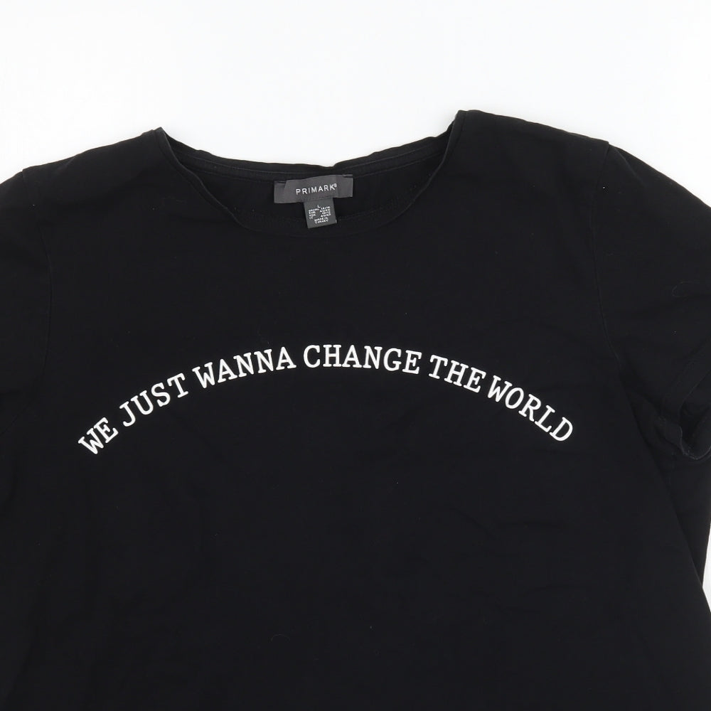 Primark Womens Black   Basic T-Shirt Size L
