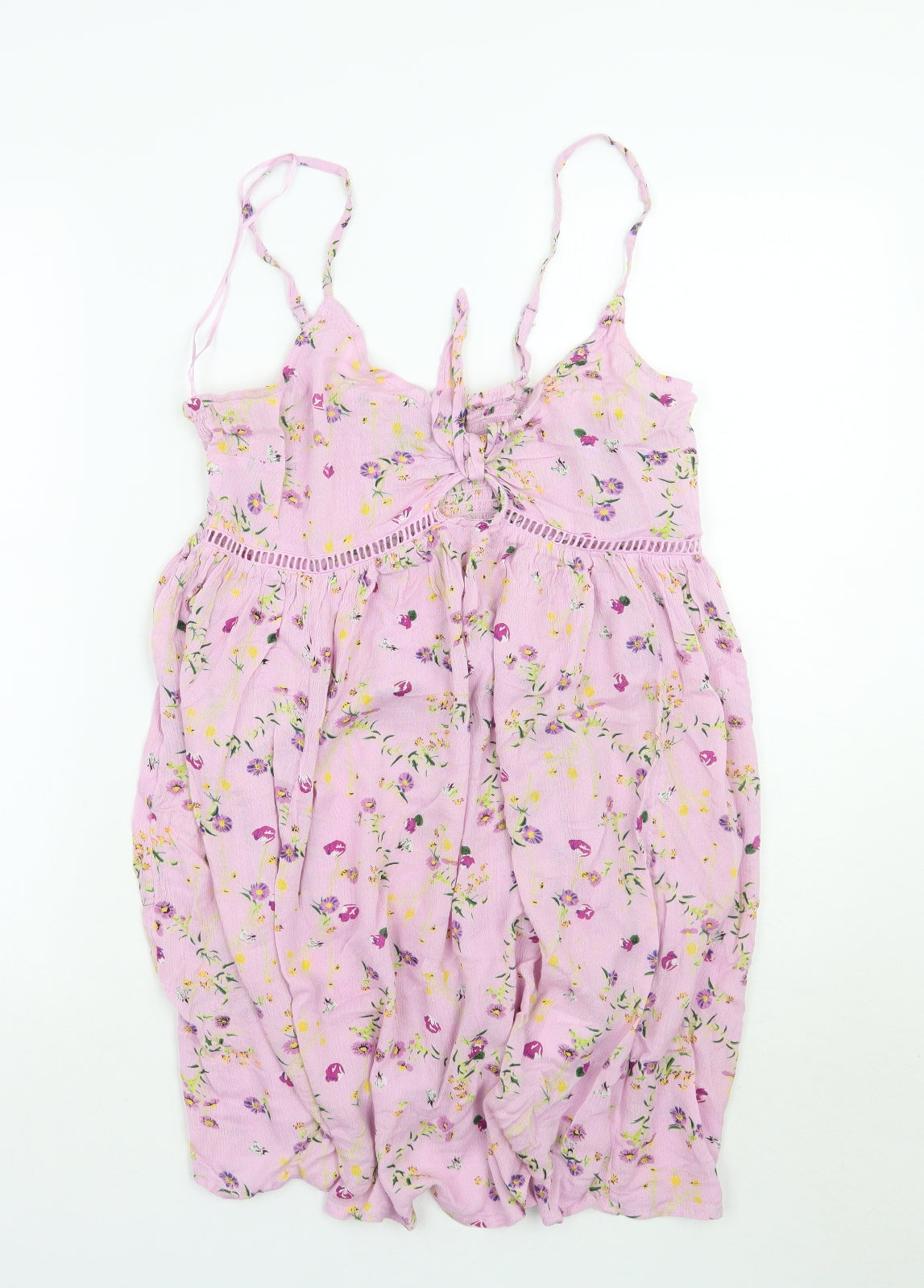 Faith Womens Pink Floral  A-Line  Size M