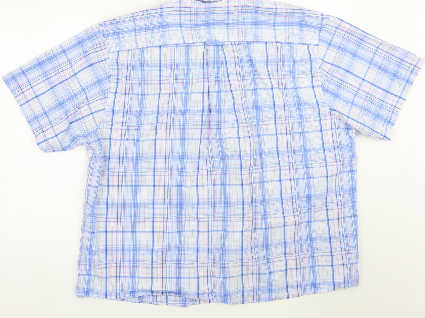 Maine Mens Blue Check   T-Shirt Size 2XL