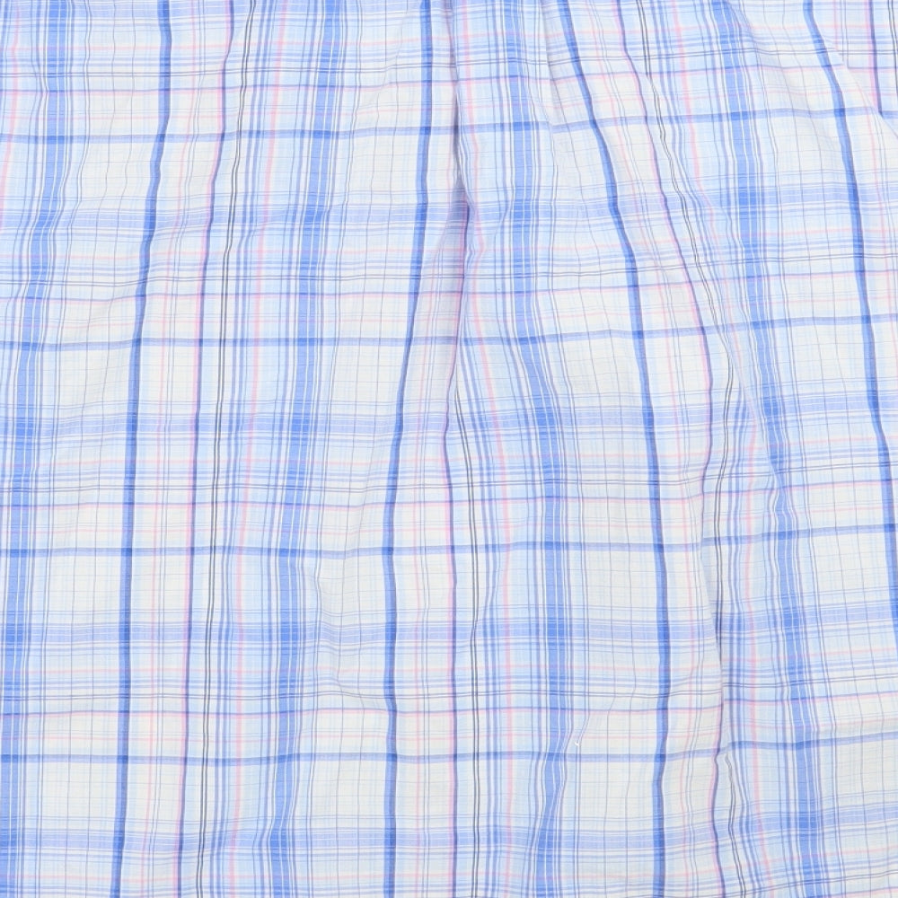 Maine Mens Blue Check   T-Shirt Size 2XL
