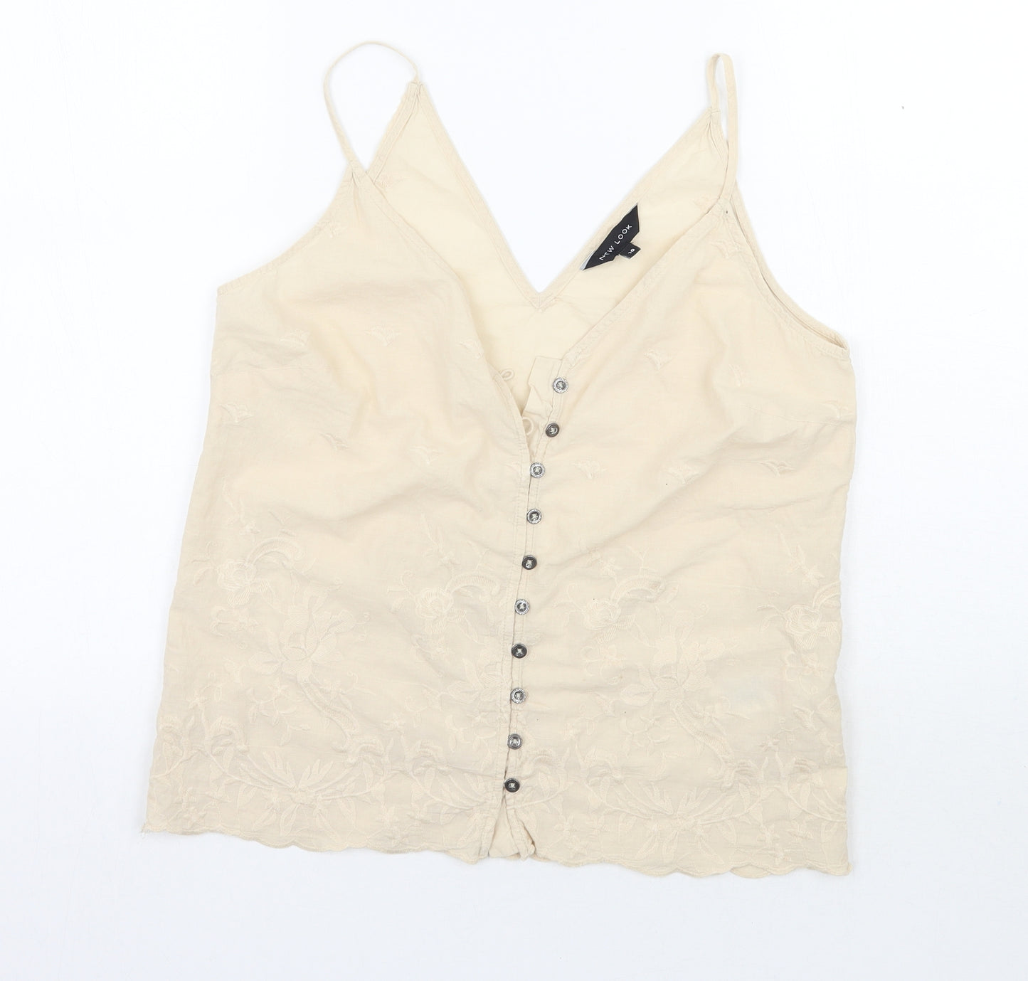 Newlook Womens Beige Floral  Basic Tank Size 10