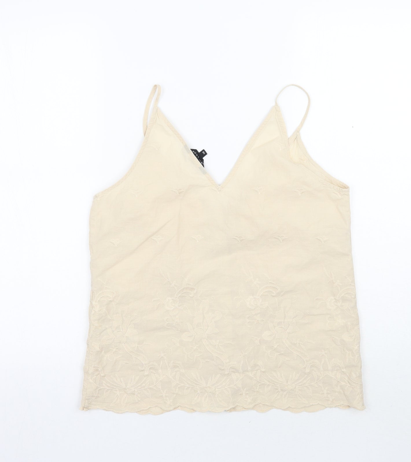 Newlook Womens Beige Floral  Basic Tank Size 10