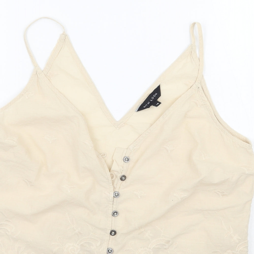 Newlook Womens Beige Floral  Basic Tank Size 10