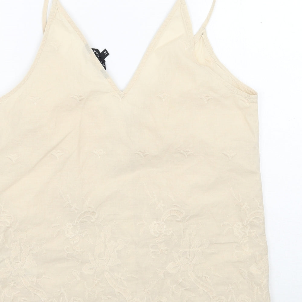 Newlook Womens Beige Floral  Basic Tank Size 10