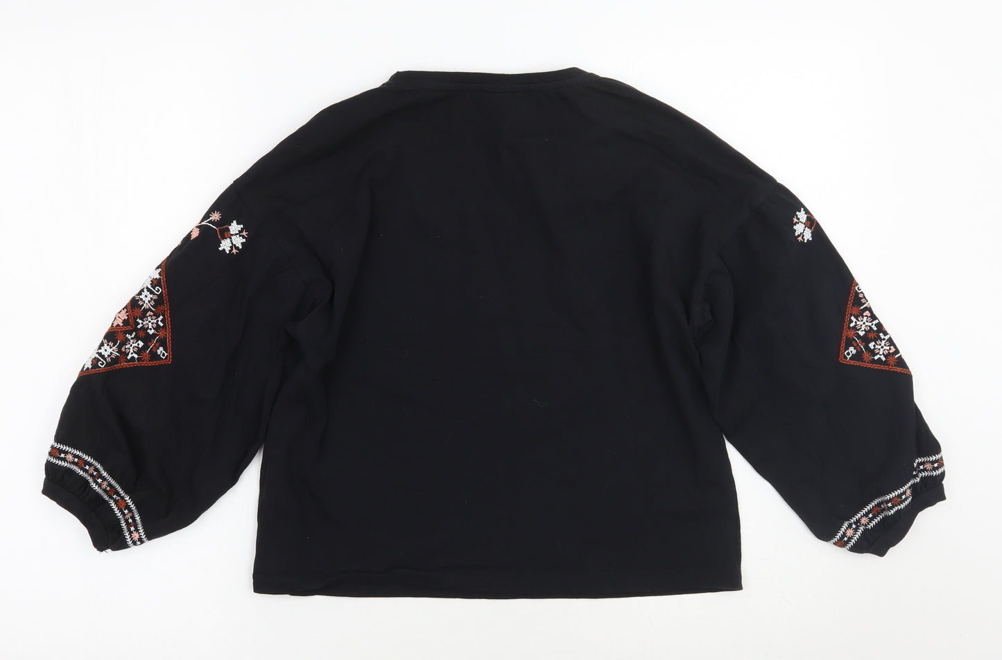 Newlook Womens Black Floral  Basic T-Shirt Size 12