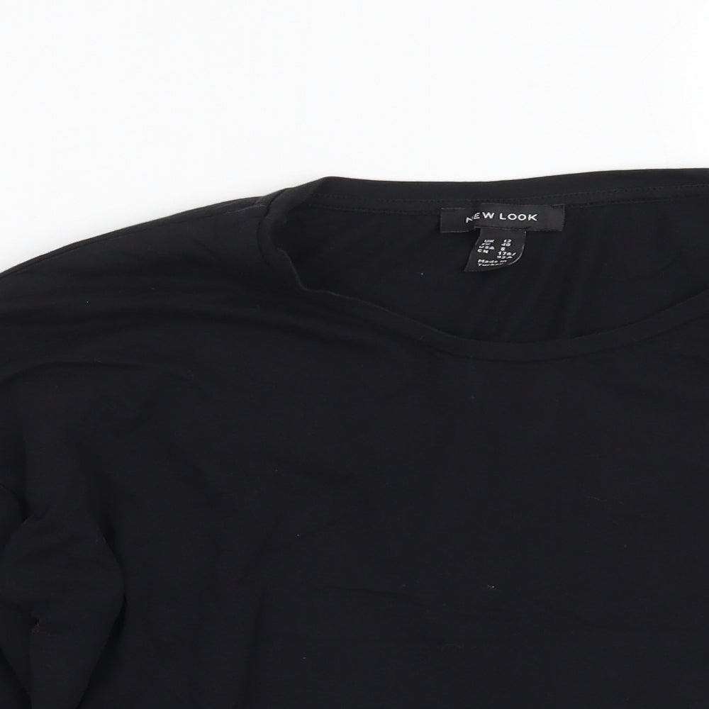 Newlook Womens Black Floral  Basic T-Shirt Size 12