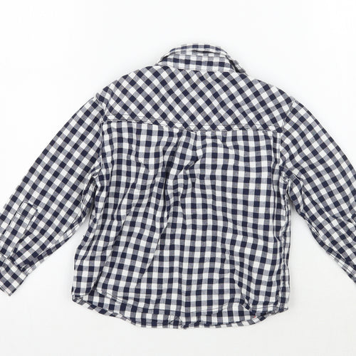 John Lewis Boys Blue Check  Basic Button-Up Size 12-18 Months