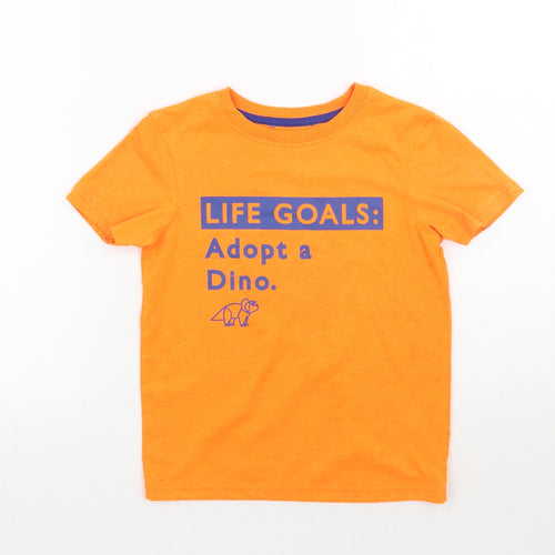 George Girls Orange   Basic T-Shirt Size 5-6 Years