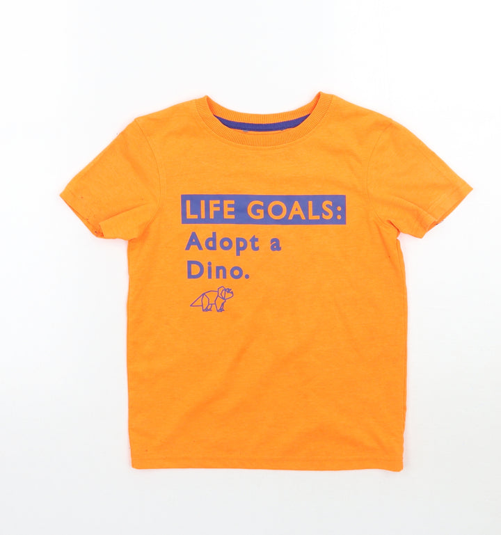 George Girls Orange   Basic T-Shirt Size 5-6 Years