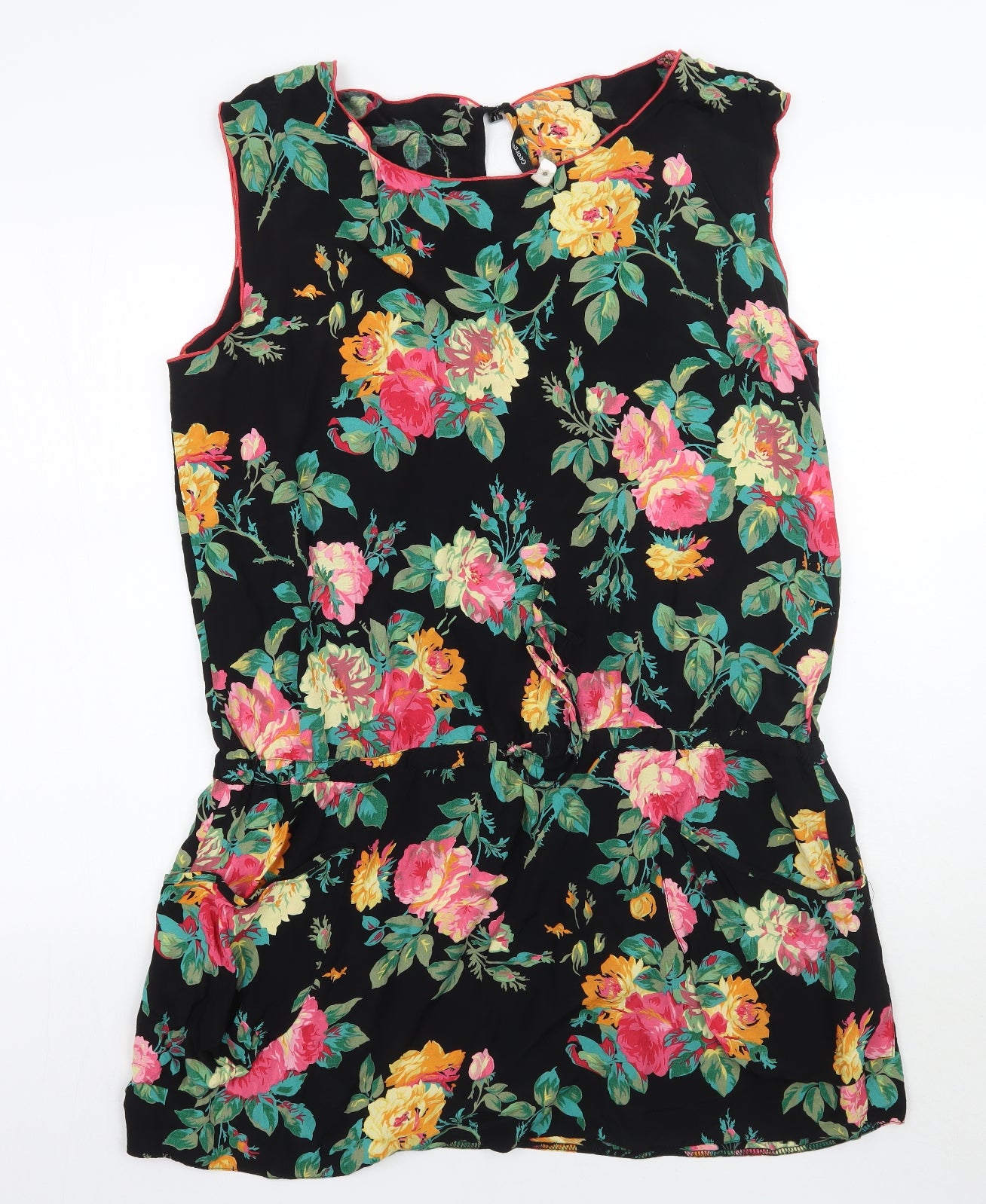 George Womens Black Floral  Basic Blouse Size 18