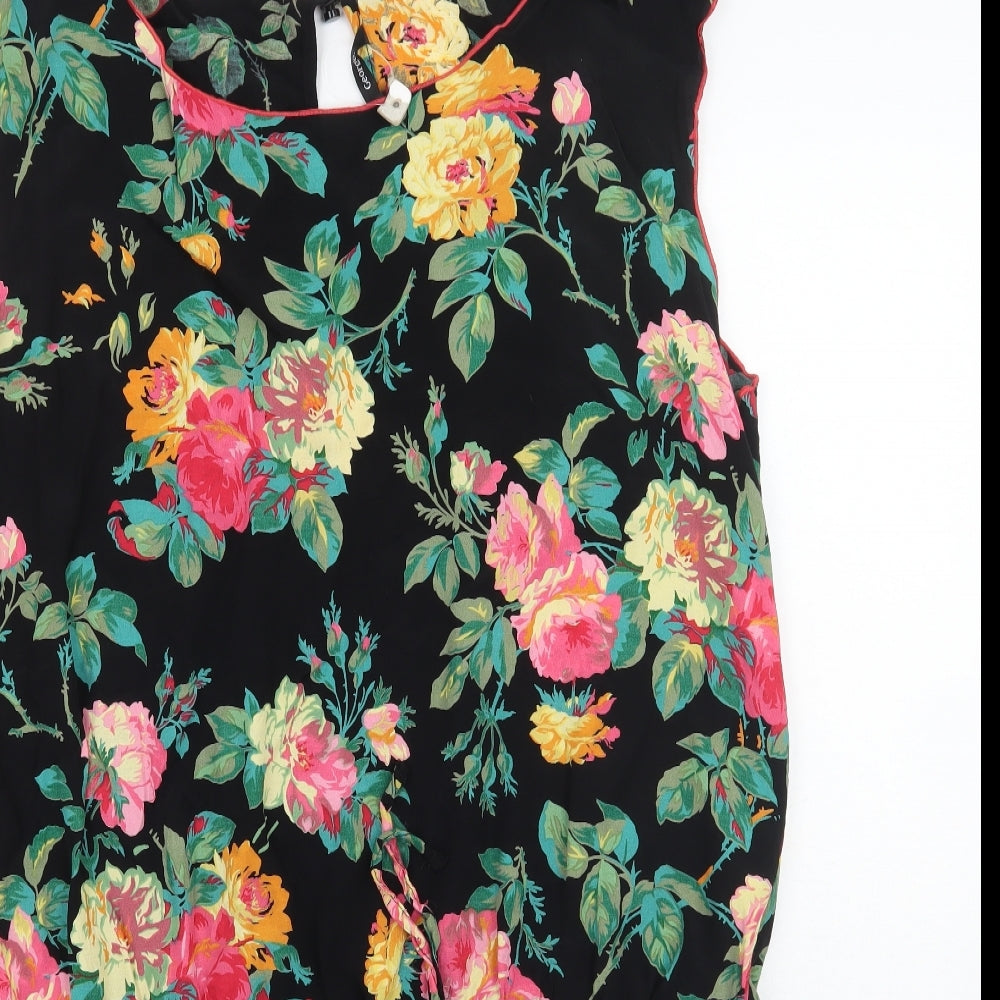 George Womens Black Floral  Basic Blouse Size 18