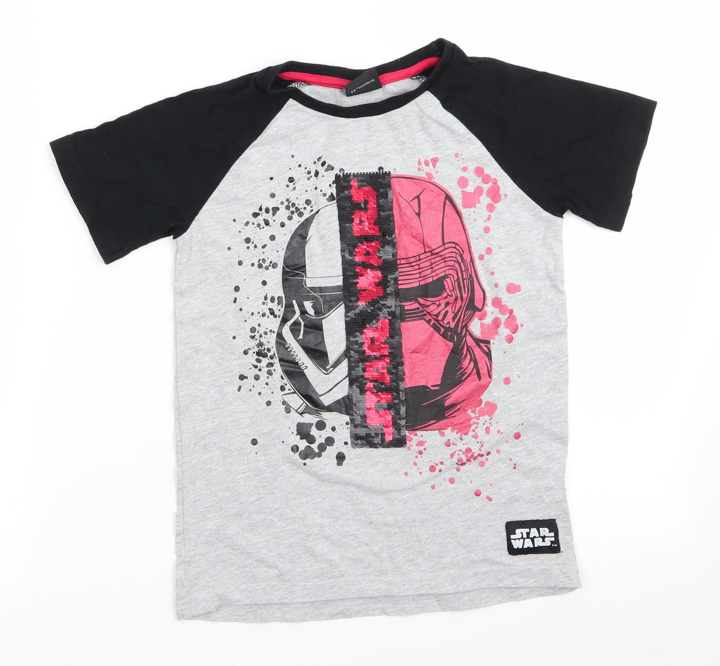 Star Wars by TU Boys Grey Colourblock  Basic T-Shirt Size 8 Years  - Starwars