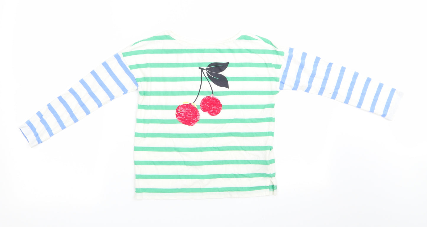 GAP Kids Girls Green Striped  Basic Casual Size 5-6 Years  - Cherry & Blue & Green Strips