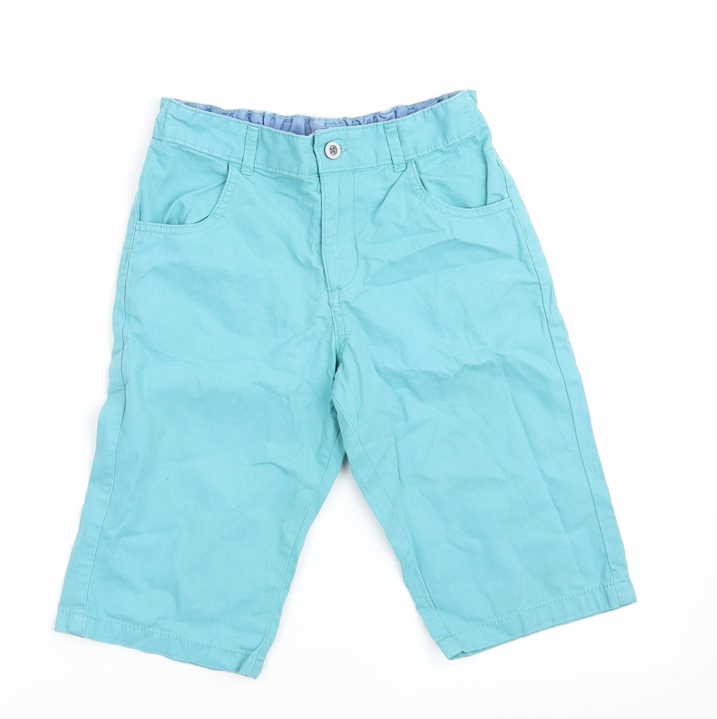 M&Co Boys Blue   Chino Shorts Size 9-10 Years - Back Elastication Cropped