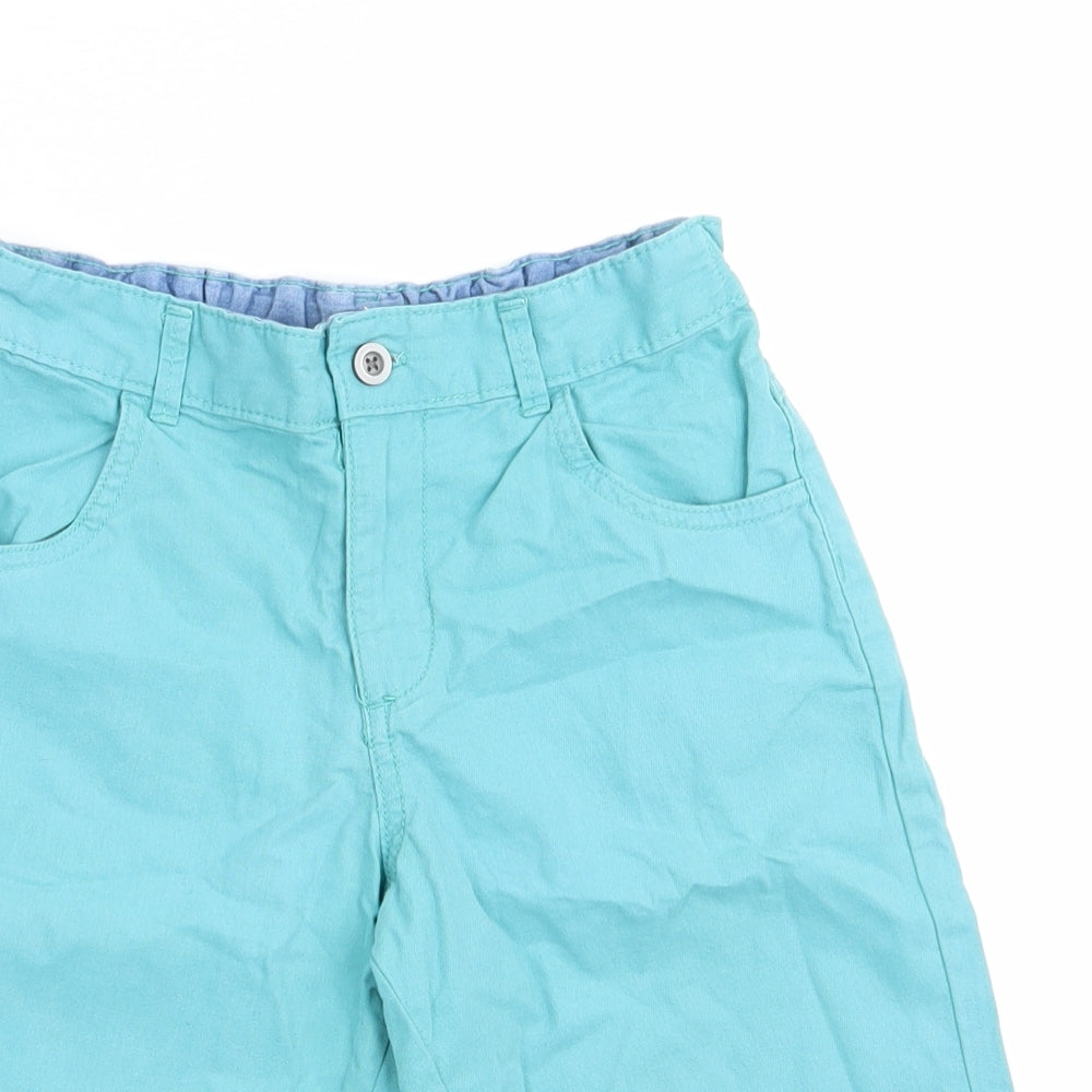 M&Co Boys Blue   Chino Shorts Size 9-10 Years - Back Elastication Cropped