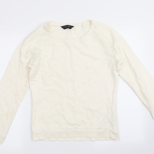Dorothy Perkins Womens Ivory   Pullover Jumper Size 12  - Lace inset on shoulders