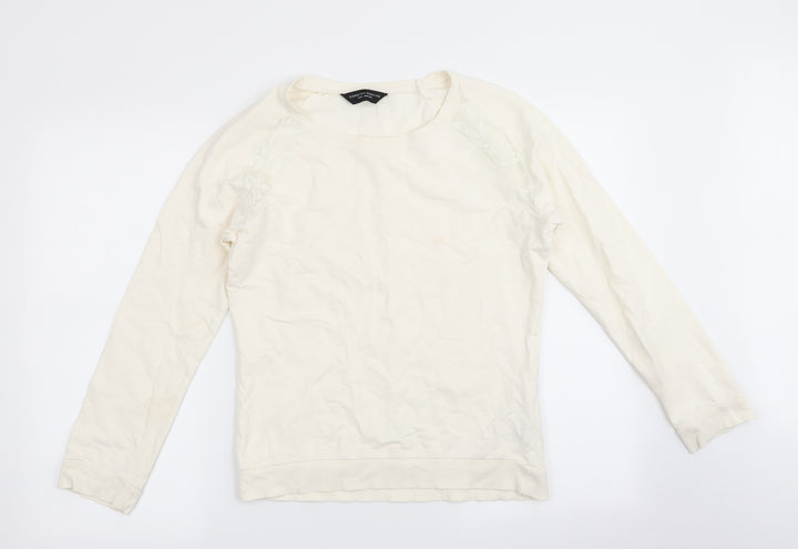 Dorothy Perkins Womens Ivory   Pullover Jumper Size 12  - Lace inset on shoulders
