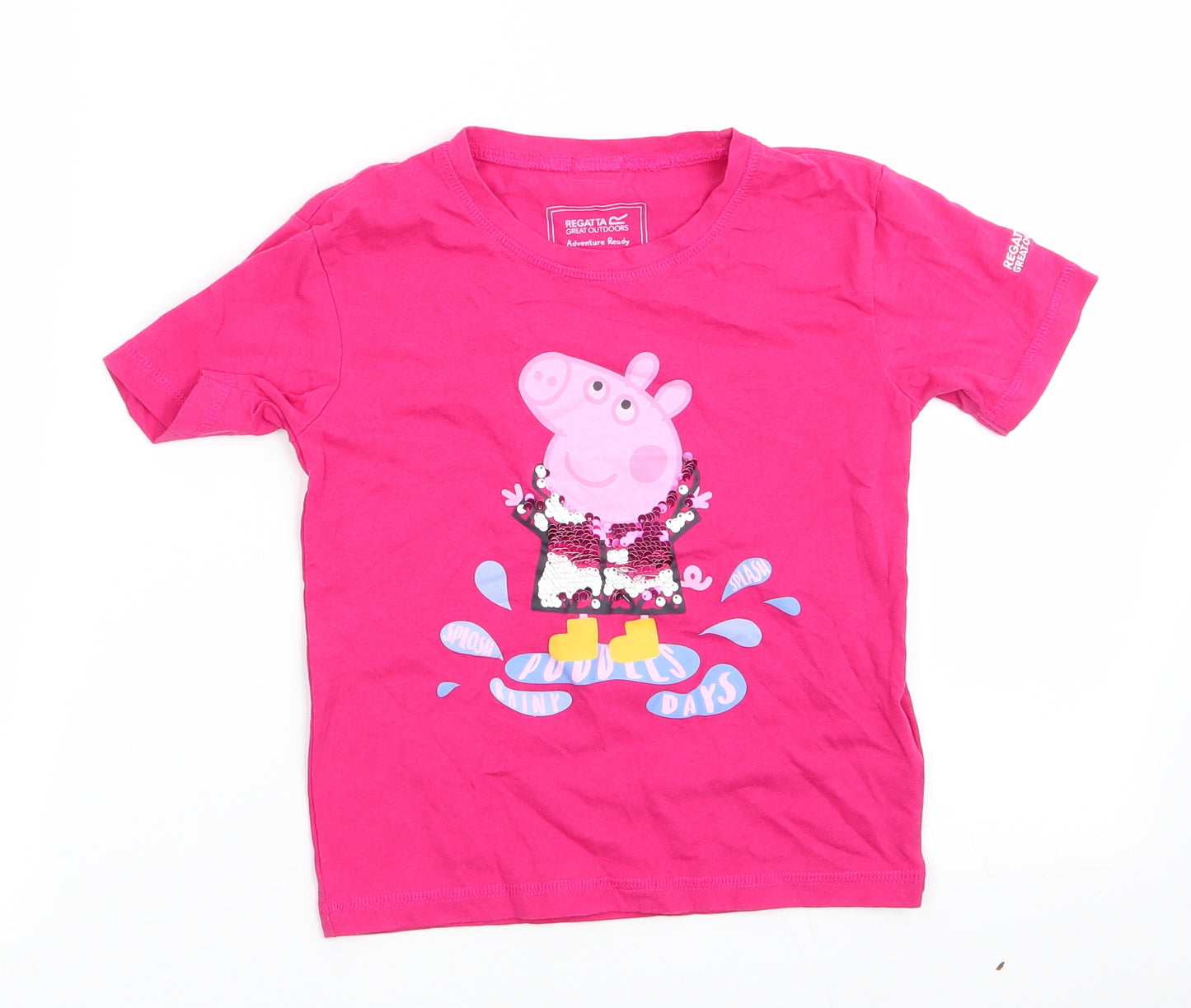 Regatta Girls Pink Animal Print  Basic T-Shirt   - Peppa Pig