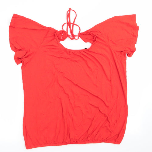 George Womens Orange   Tunic T-Shirt Size 12  - V Back Neck