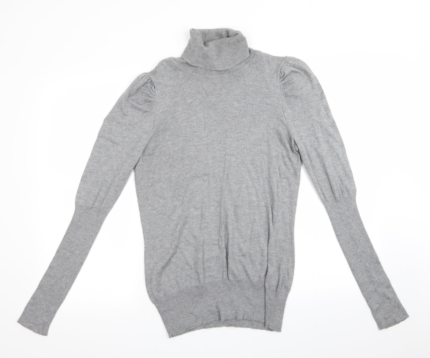 Dorothy Perkins Womens Grey   Pullover Jumper Size 12  - Longline Jumper Gathered Shoulders
