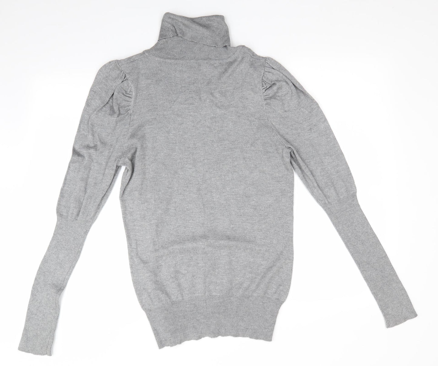 Dorothy Perkins Womens Grey   Pullover Jumper Size 12  - Longline Jumper Gathered Shoulders