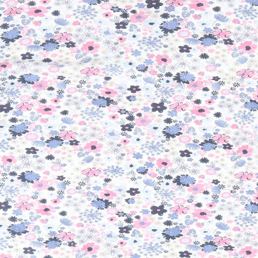 Isle Womens White Floral  Basic T-Shirt Size 18  - Blue & Pink Flowers