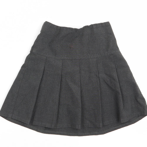 Marks and Spencer Girls Grey   A-Line Skirt Size 6-7 Years - Drop waist school skirt