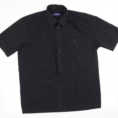 Lorenzzo Mens Black    Button-Up Size XL