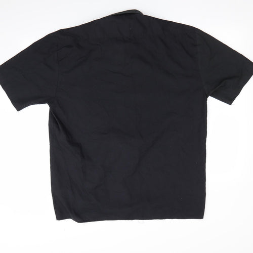 Lorenzzo Mens Black    Button-Up Size XL