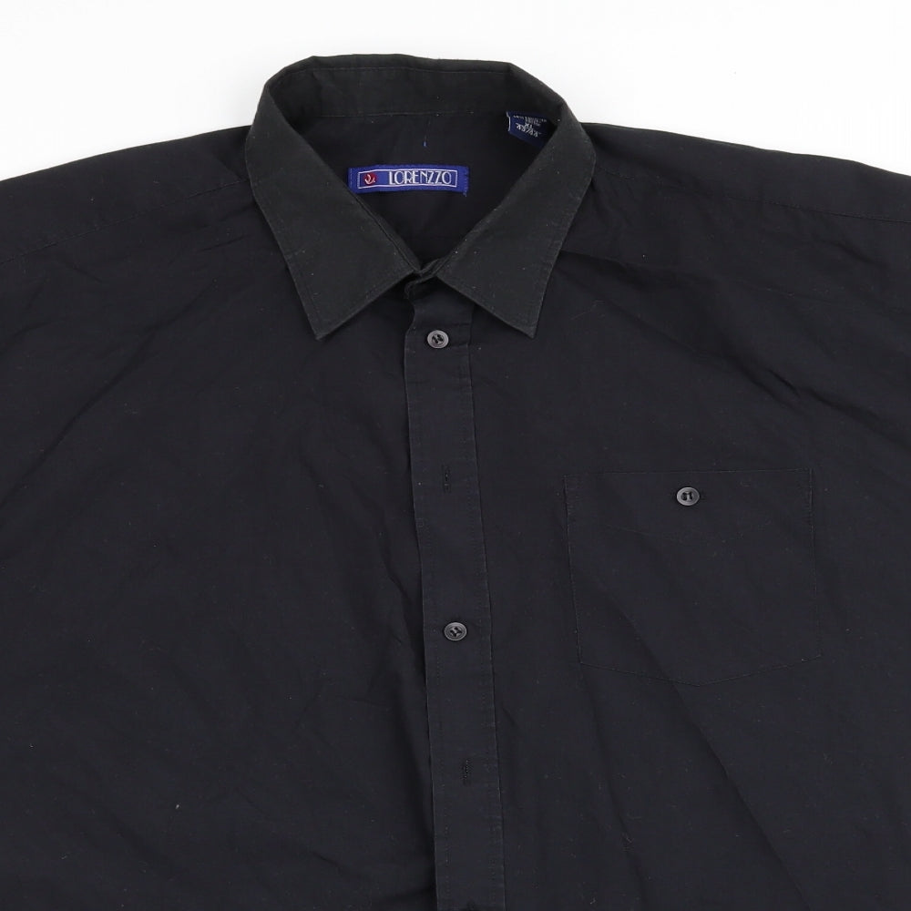 Lorenzzo Mens Black    Button-Up Size XL