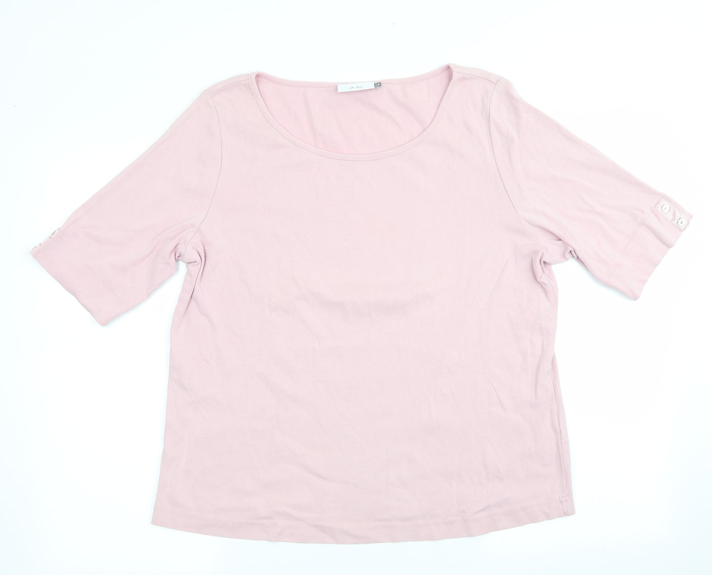 Aldini Womens Pink   Tunic T-Shirt   - Buttons on sleeves