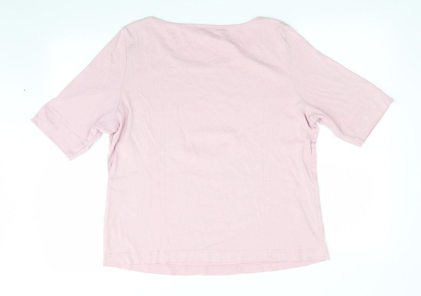 Aldini Womens Pink   Tunic T-Shirt   - Buttons on sleeves