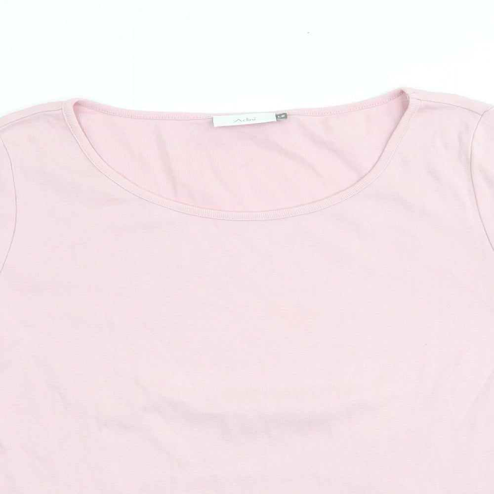 Aldini Womens Pink   Tunic T-Shirt   - Buttons on sleeves