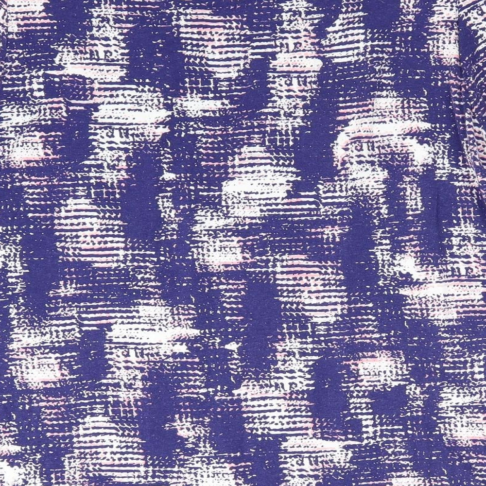 Marks and Spencer Womens Purple Geometric  Tunic Blouse Size 14  - Pleated neck