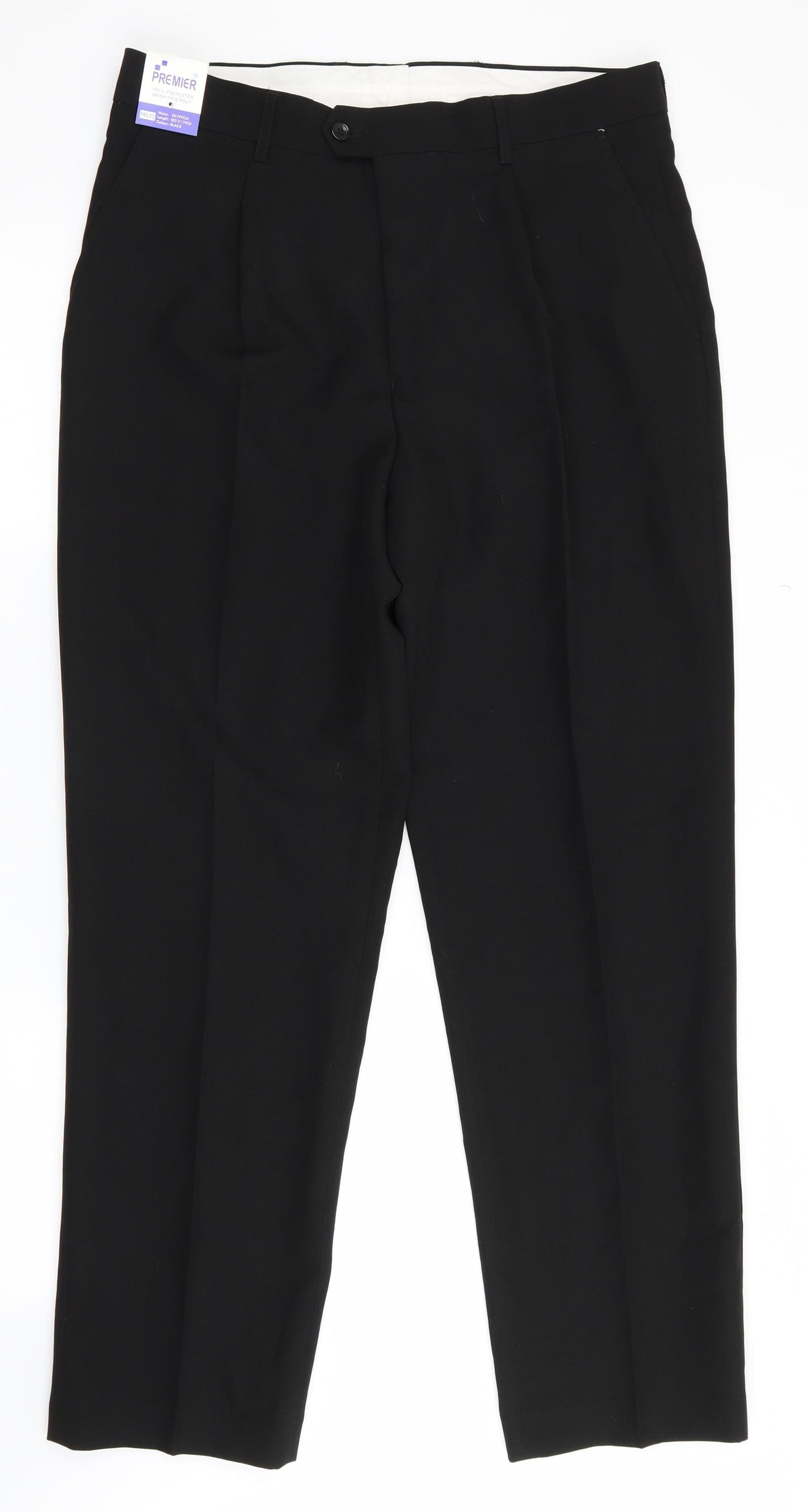 Premier Mens Black   Trousers  Size 36 in L31 in