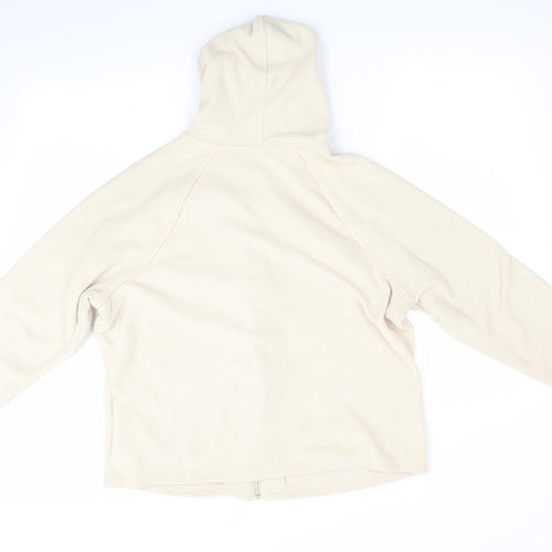 Marks and Spencer Womens Beige  Fleece Jacket Coat Size 18  - Piped detail
