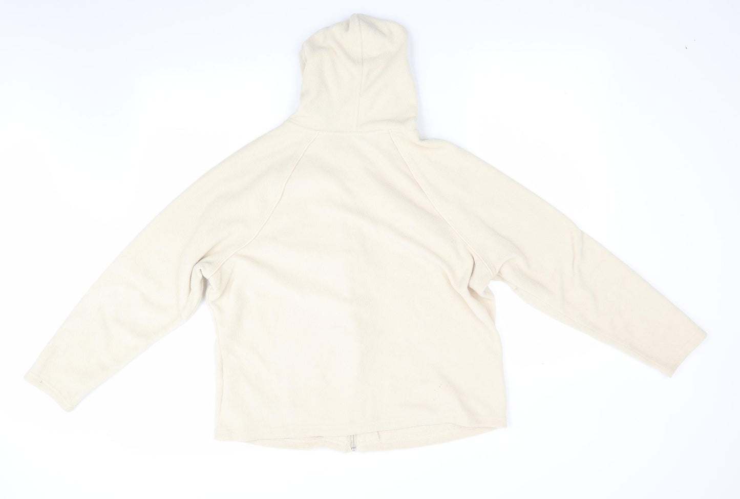 Marks and Spencer Womens Beige  Fleece Jacket Coat Size 18  - Piped detail