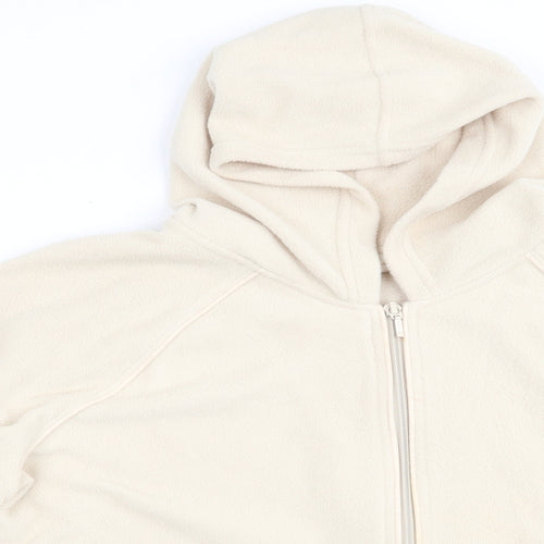 Marks and Spencer Womens Beige  Fleece Jacket Coat Size 18  - Piped detail