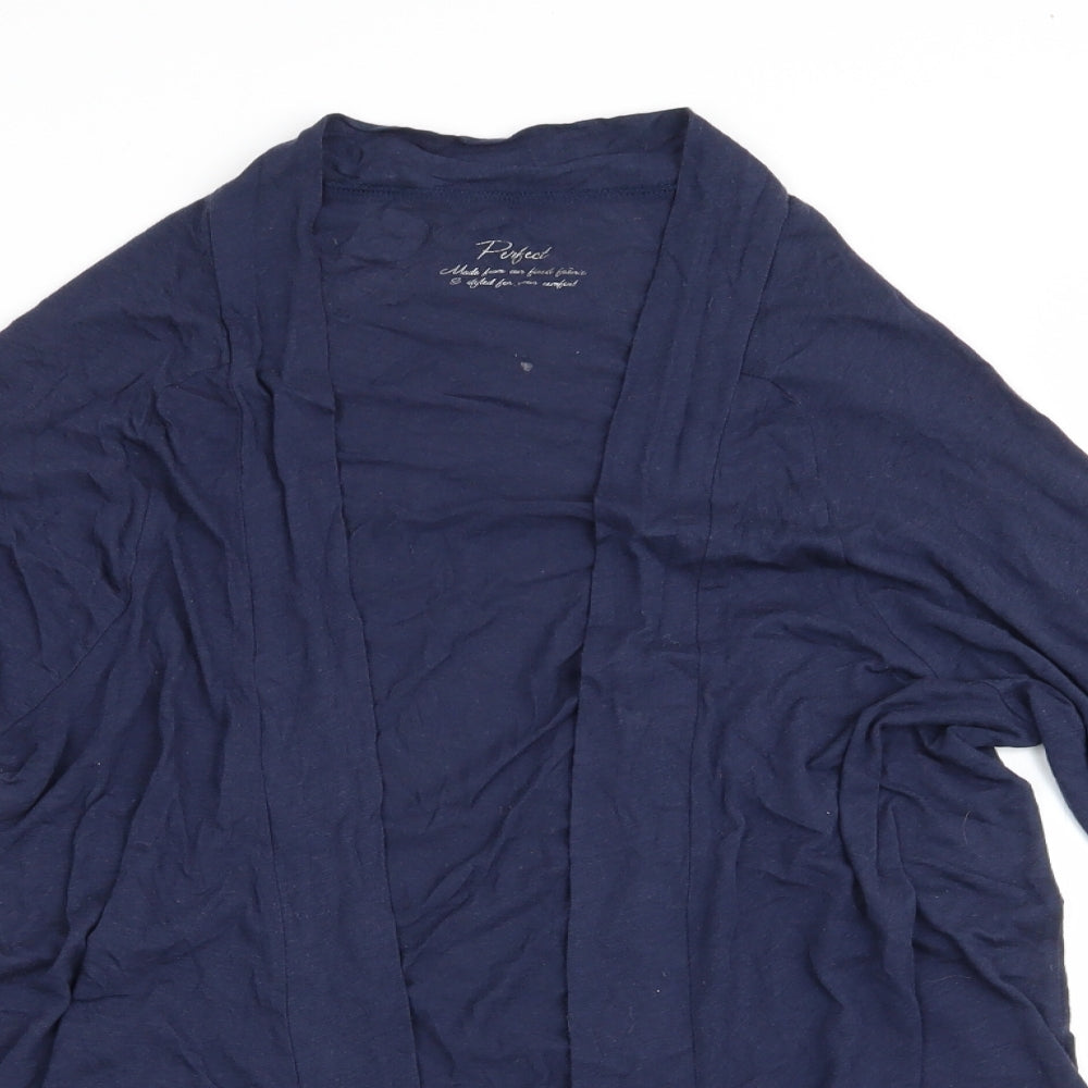 Marks and Spencer Womens Blue   Cardigan Jumper Size 12  - Short Waterfall Cardigan