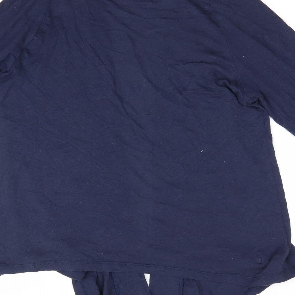 Marks and Spencer Womens Blue   Cardigan Jumper Size 12  - Short Waterfall Cardigan