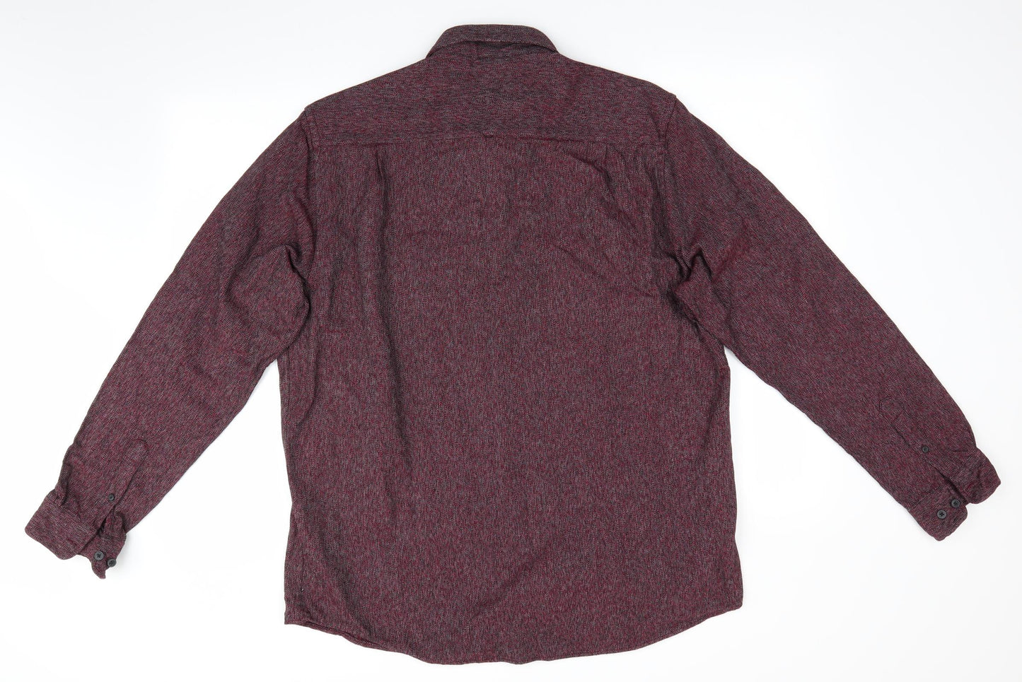 Primark Mens Red    Button-Up Size XL  - Buttoned Collar Slight Fleece feel interior