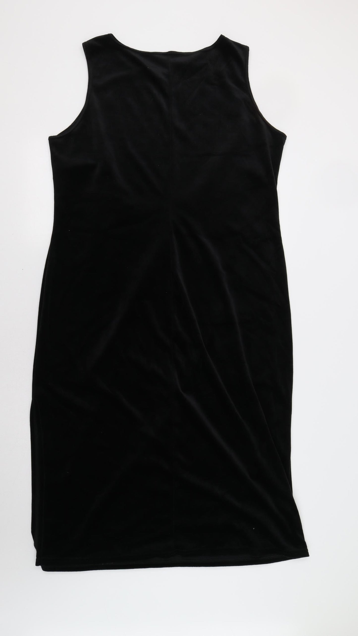 Classics Womens Black Floral Velour A-Line  Size 20