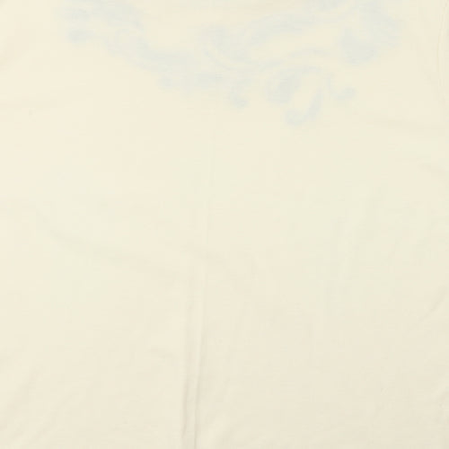 Poppy Womens Beige Paisley  Basic T-Shirt Size L