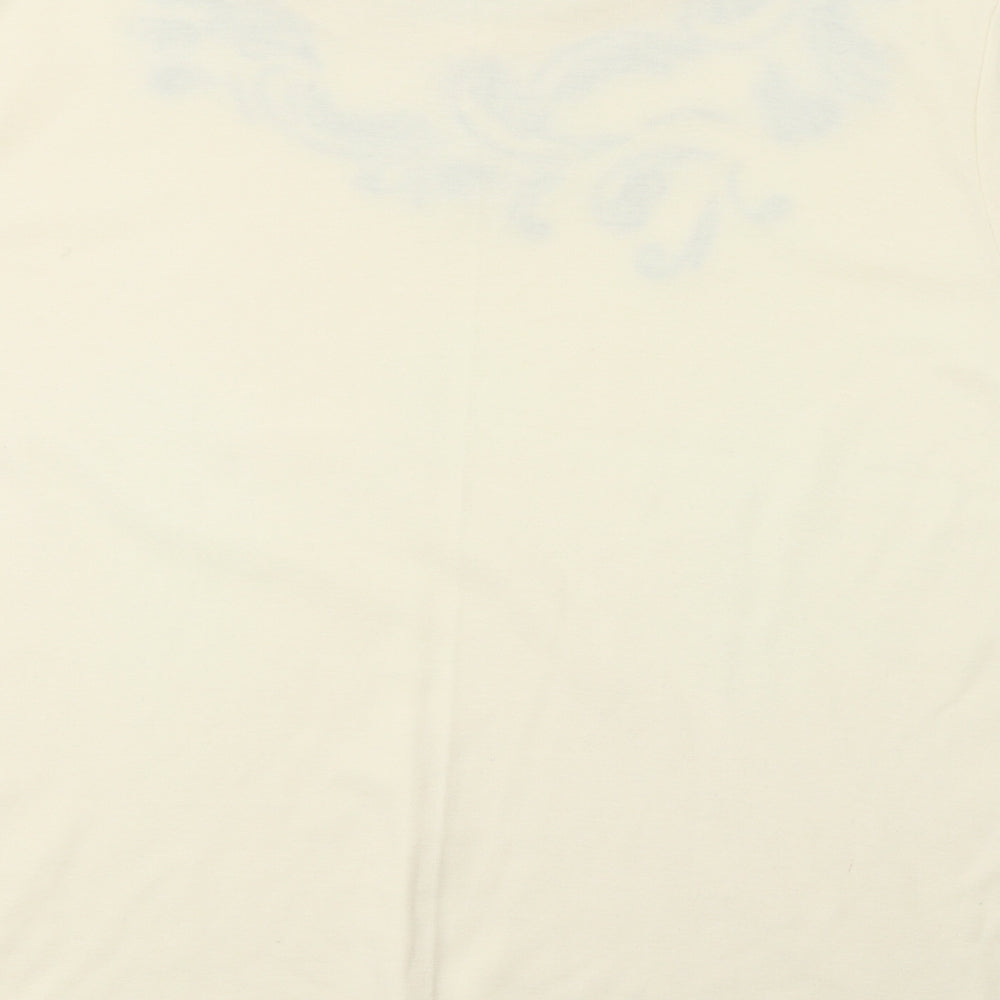 Poppy Womens Beige Paisley  Basic T-Shirt Size L