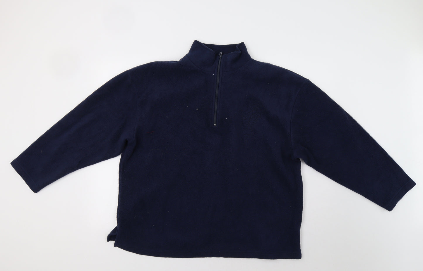 Best Basics Womens Blue  Fleece Henley Sweatshirt Size L