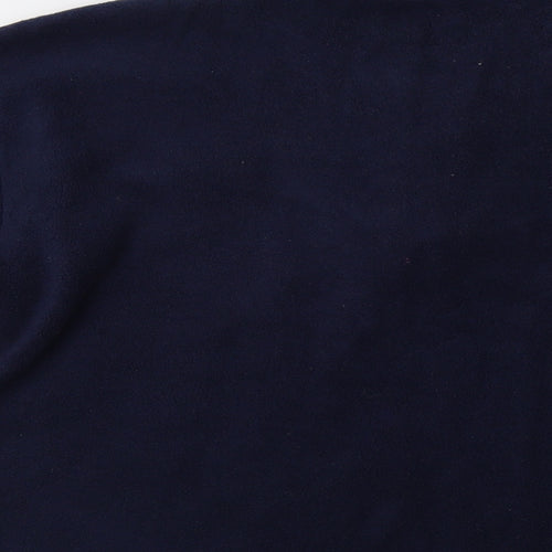 Best Basics Womens Blue  Fleece Henley Sweatshirt Size L
